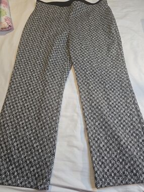 Cato Black & White Houndstooth Straight Leg Pants
